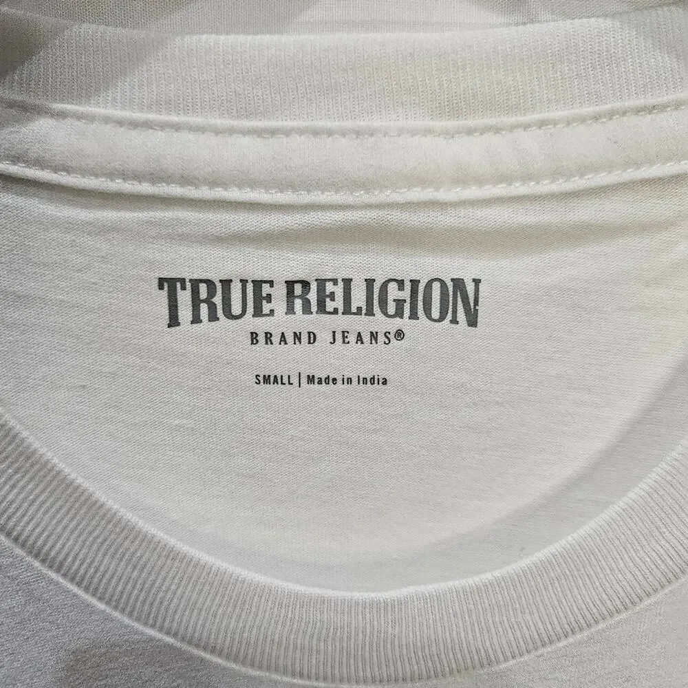 True Religion Shirt White Buddha Logo Small